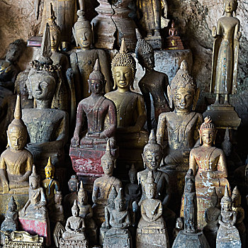 雕塑,佛,洞穴,地区,琅勃拉邦,老挝