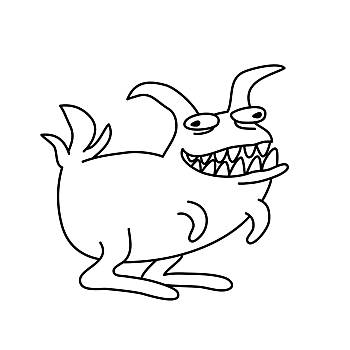 食肉动物,露齿,兔子,矢量,插画,卡通,有趣,可爱,动画表情