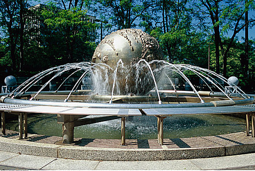 喷水池,广场,剑桥,马萨诸塞,美国