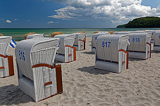 沙滩椅,宾兹,梅克伦堡州,德国,欧洲