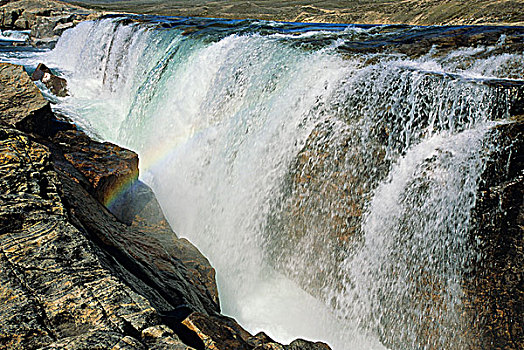 瀑布,河,国家公园,加拿大