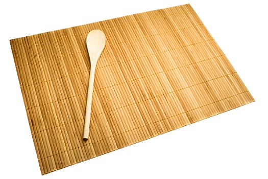 木勺,垫,竹子