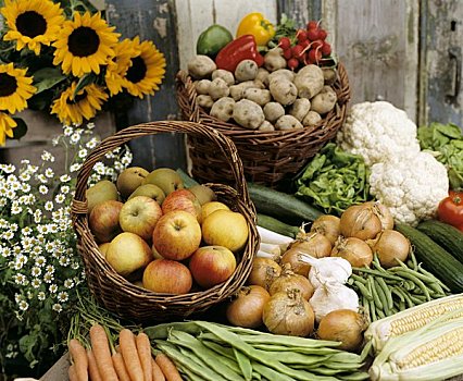 丰收,静物,水果,蔬菜,粮食,花