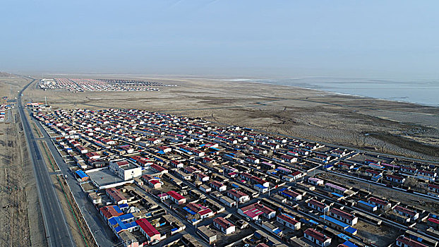 航拍巴里坤哈萨克族牧民定居点