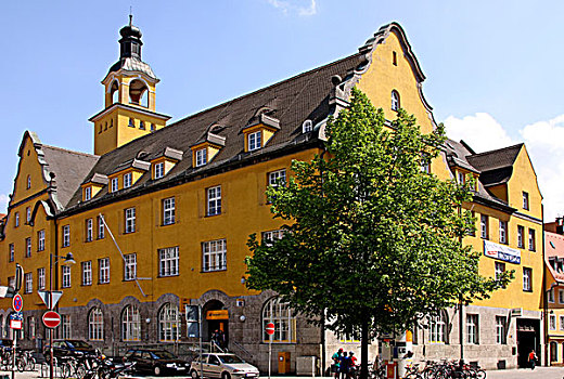 邮局,街道,因格尔斯塔德特,巴伐利亚,德国,欧洲