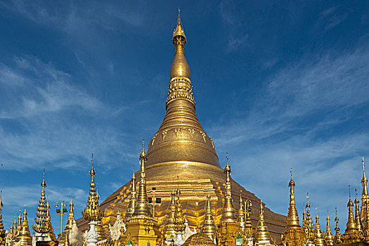 缅甸,仰光,金色,佛塔,庙宇,大金塔