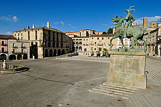 马约尔广场,广场,弗朗西斯科-皮扎罗,纪念建筑,特鲁希略,埃斯特雷马杜拉,西班牙,欧洲