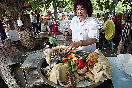 维吾尔族美食,面肺子米肠子