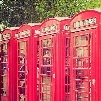 旧式,看,伦敦,电话亭