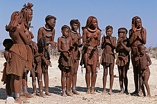 辛巴部落,鼓掌,纳米比亚,非洲