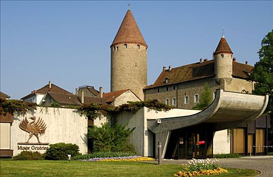 博物馆,区域,塔,城堡,瑞士