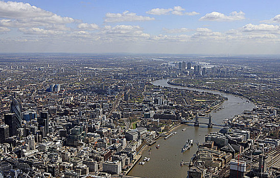 城市,伦敦,泰晤士河,塔桥,英国,航拍
