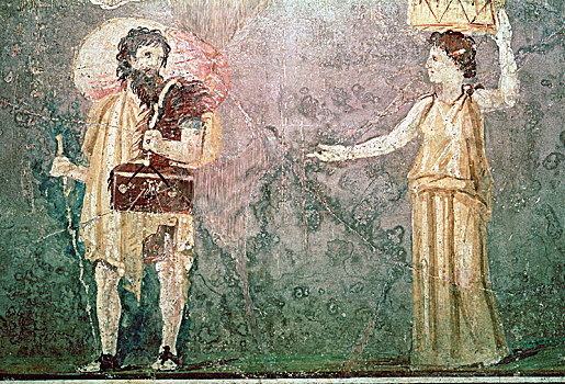 罗马人,壁画,佣人,公元前1世纪,艺术家,未知