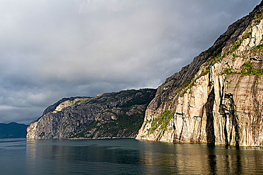 早,早晨,吕瑟峡湾,挪威,欧洲
