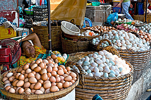 蛋,出售,市场,金边,柬埔寨,东南亚,亚洲