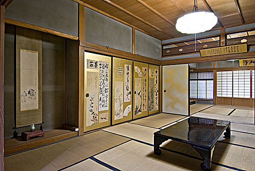 榻榻米,房间,凹室,传统,家,室内,京都,日本,亚洲