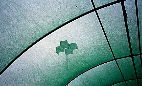 透明,绿色,天花板