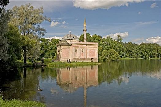 俄罗斯,彼得斯堡,威尼斯,北方,地面,公园,湖,清真寺,18世纪,世纪