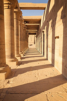 柱廊,古老,柱子,菲莱岛,庙宇,埃及