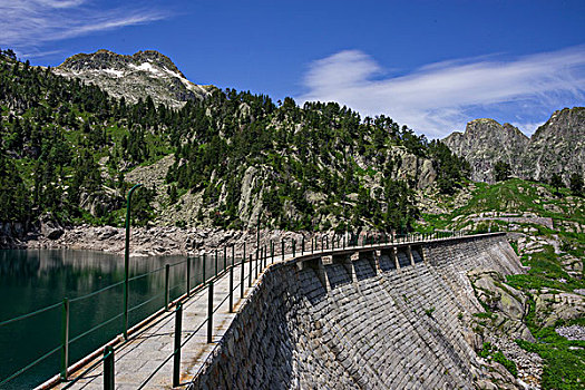 坝,水库,加泰罗尼亚,西班牙,欧洲