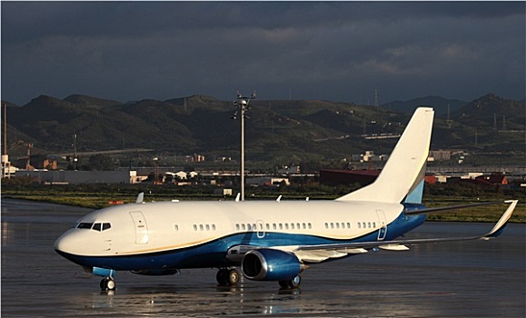 波音737,飞机,飞机跑道,马拉加,机场,西班牙