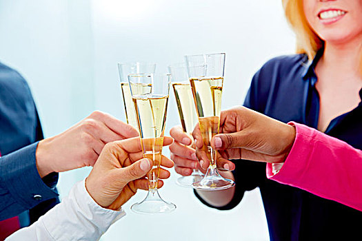 高兴,企业团队,祝酒,香槟,庆贺,成功