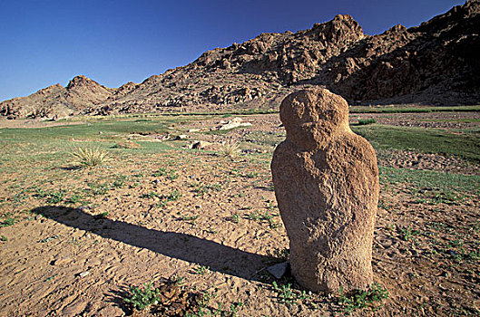 亚洲,蒙古,戈壁沙漠,国家公园,古老,雕刻,雕塑