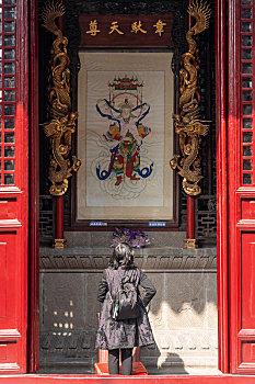 镇江金山寺天王殿韦陀画像