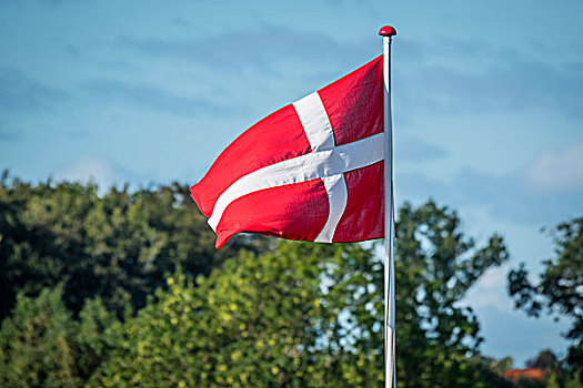 旗帜,丹麦,风