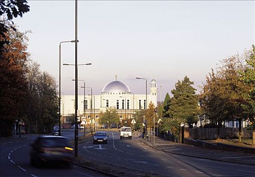 清真寺,全视图,伦敦,道路