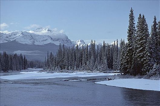 圣殿山,弓河,班芙国家公园,艾伯塔省,加拿大