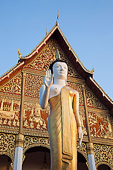 老挝,万象,塔銮寺,佛像,日出