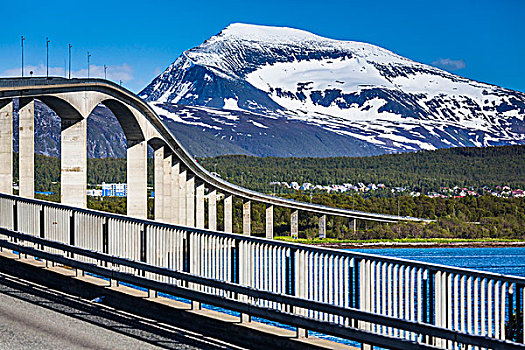 桥,上方,特罗姆瑟,特罗姆斯,挪威