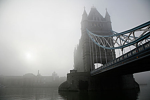 桥,上方,河,塔桥,泰晤士河,伦敦,英格兰