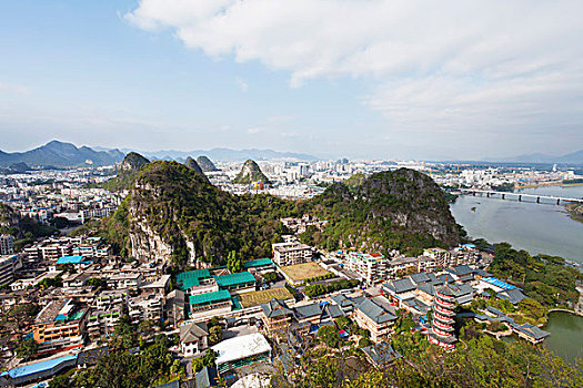 广西桂林市俯视图
