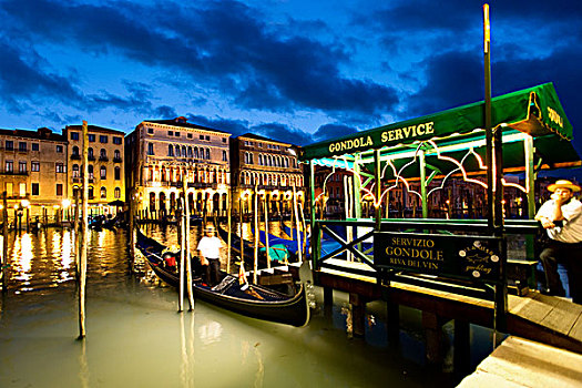 小船,停泊,运河,大运河,威尼斯,威尼托,意大利