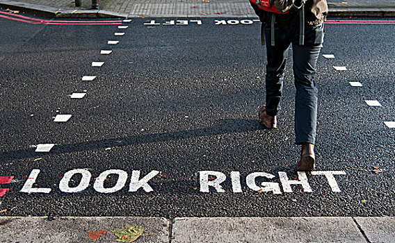 人行横道,街道,看,右边,标记,伦敦,英格兰,英国,欧洲