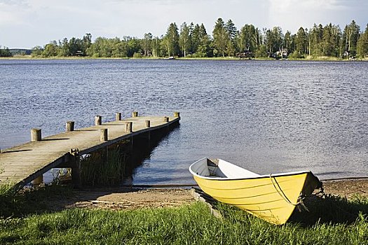 斯堪的纳维亚,瑞典,划艇,湖
