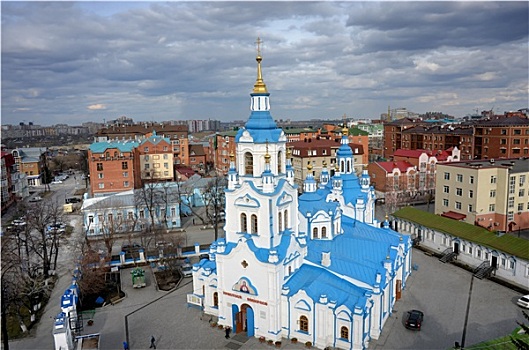 航拍,大教堂,俄罗斯