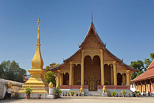 寺院,琅勃拉邦,老挝,东南亚