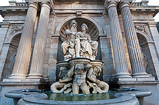 喷泉,宫殿,维也纳,奥地利,欧洲