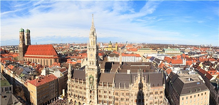 慕尼黑,哥特式,市政厅,圣母教堂,玛利亚广场,巴伐利亚,德国