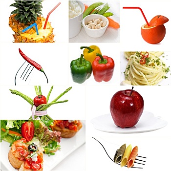 有机,素食主义,素食,食物,抽象拼贴画,鲜明