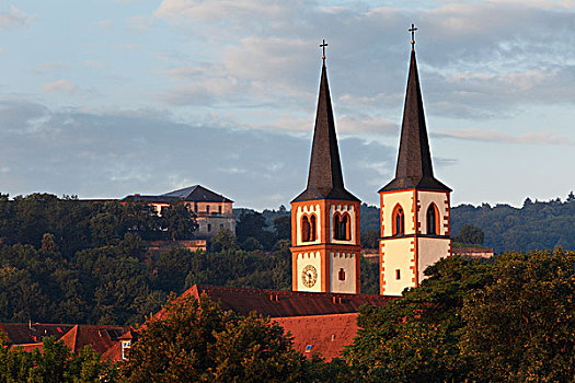 教堂,维尔茨堡,弗兰克尼亚,巴伐利亚,德国,欧洲