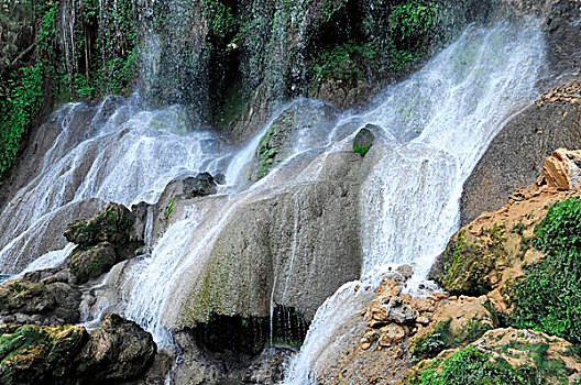 瀑布,自然公园,公园,靠近,西恩富戈斯,古巴,大安的列斯群岛,加勒比海,中美洲,北美