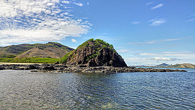 岛屿,海中,大陆,地平线,斐济