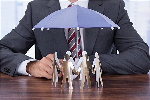 商务人士,遮蔽,纸,人,伞