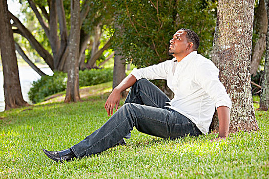劳德代尔堡,佛罗里达,美国,一个,男人,肖像,坐,公园