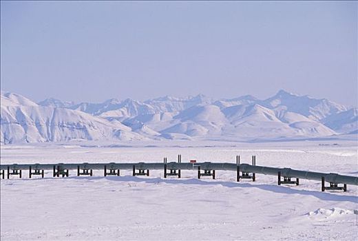 阿拉斯加,油,管道,瓦尔德斯半岛,布鲁克斯山,北方,斜坡