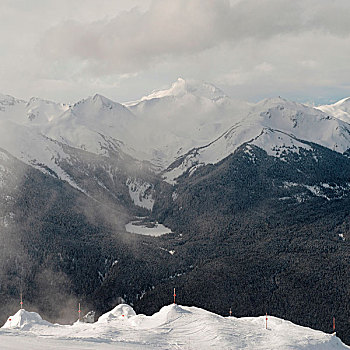 积雪,山,惠斯勒,不列颠哥伦比亚省,加拿大